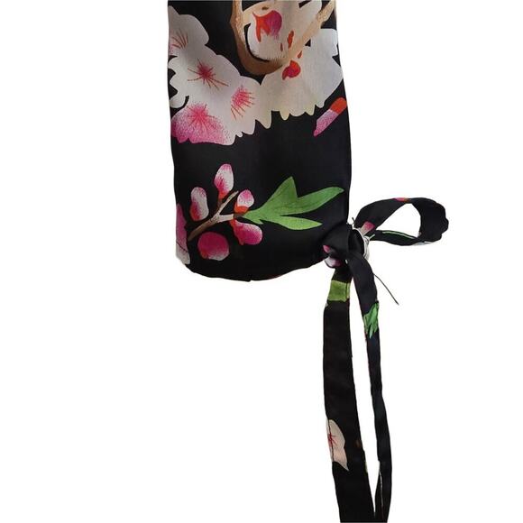 Womens Fliral Black long sleeeve Cold Shoulder Dress Sz 8 - Picture 5 of 8